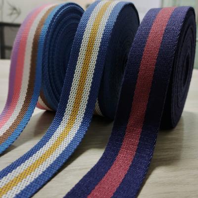 China Wholesale Custom High Tenacity Pet Striped Pattern Cotton Webbing Tube 38mm Webbing Tape Webbing Heavy Cotton for sale