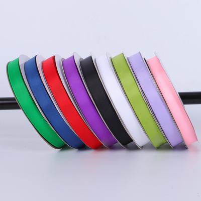 China 6mm 10mm Satin Grosgrain Ribbon Gift Bag Viable Polyester DIY Webbing Silk Web Band for sale