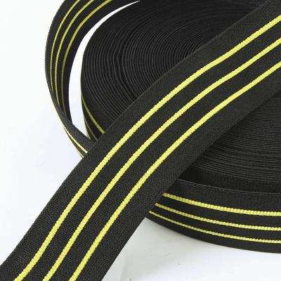 China 50mm Durable Jacquard Elastic Webbing Nylon Webbing Strap For Mattress Sofa Elastic Rubber Webbing Band for sale