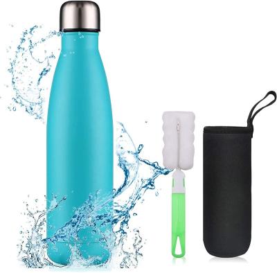 China Promotional Custom Simple Modern Double Viable Logo Gym Milk Stainless Steel Wall Vacuum Water Bottle Thermos Flask for sale