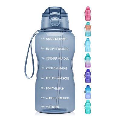 China Time Mark Viable Reusable Motivation 1 Gallon Sports Gym Clear Plastic Water Bottle for sale