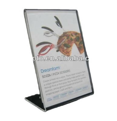 China Environmental Friendly Custom Tabletop Stand Clear Acrylic Picture Holders Label Holders Menu Holder for sale