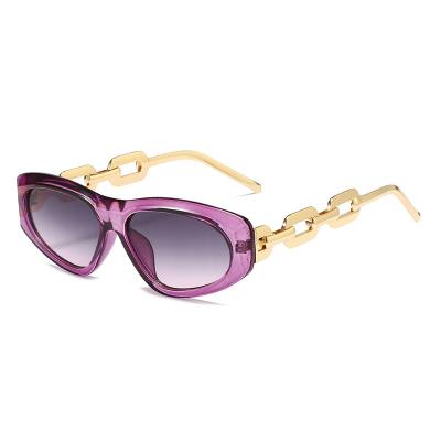 China Cat Eye 2022 New Amazon Gold Temples Gradient Lens Small Cat Eye Women Hot Sale Frame Fashionable Sunglasses Wholesale for sale