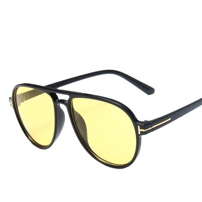 China Round Frame Double Beam PC Sunglasses Fashion Vintage Aviation Vintage Sunglasses Durable Material T Shape Mens Pilot Sunglasses For Men for sale