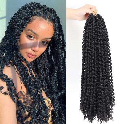 China HOT Selling 100% Wholesale High Quality Heat Resistant Fiber Crochet Ombre Hair Extension Passion Synthetic Hair Twist Braids Wig 22inch Freetress Water Wave Hair for sale