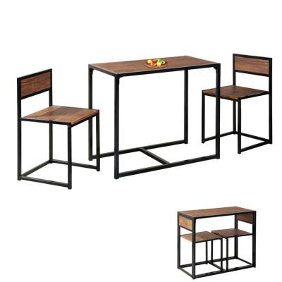 China Compact 3 Piece Space Saving Compact Dining Table And Chairs Set for sale