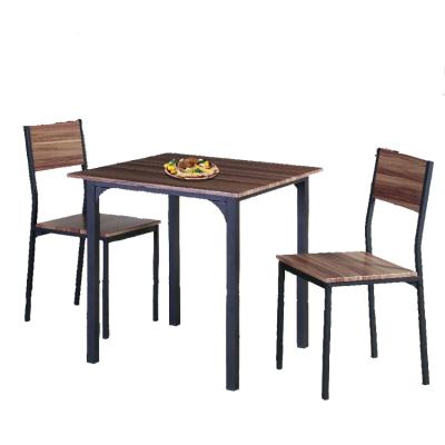 China KD Brown Space Saver Easy Gathering Modern Dining Table Set Stable Wood Metal Table Chair For Dining Room Furniture for sale