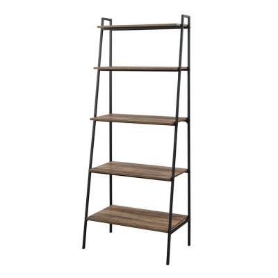 China Good Quality Factory Metal Ladder Shelf 5-Tier MDF Shelving Modern Bookcase Easy Assembly For Living Room Home Office Furniture for sale