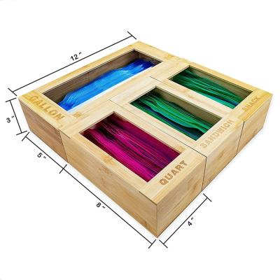 China Wholesale Natural Bamboo Plastic Food Free Loose Ziplock Grocery Rack China Good Hands Bag Organizer for sale