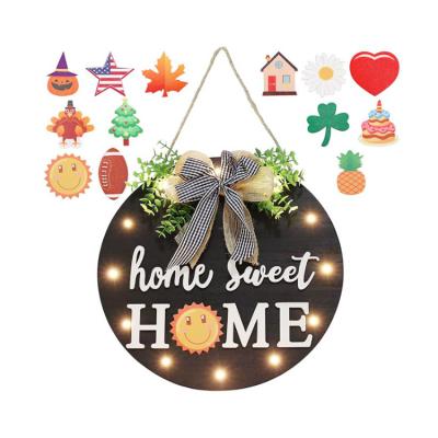 China Europe Factory Direct Sale High Quality Wooden Sign With Clips For Party Christmas Front Entrance Home Decor for sale