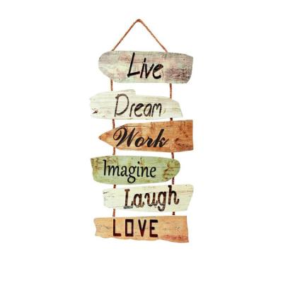 China Europe Home Decor Customized Cheap Farmhouse Hanging Rustic Wooden Wall Sign for sale