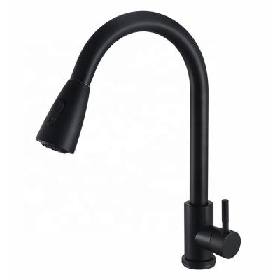 China Pull Out Spray Matte Black Kitchen Cabinets Faucets Brass Water Faucet Pull Out Kitchen Sink Faucets for sale