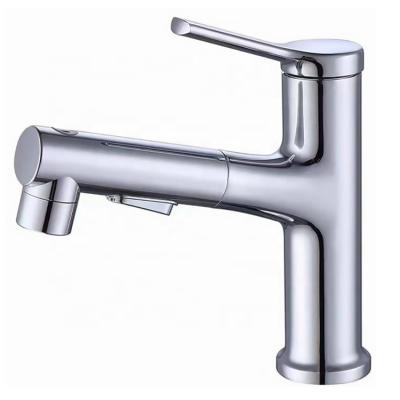 China Pull Out Jet Morden Style Basin Faucets For Hotel 304 Stainless Steel Pull Out Bathroom Sink Faucets for sale