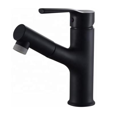 China Pull Out Hot And Cold Single Handle Water Mixer Taps Bathroom Faucet Pull Out Basin Faucet for sale