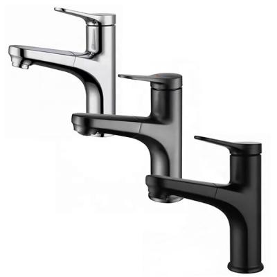 China Pull Out Luxury Bathroom Sink Faucets Durable 304 Stainless Steel Modern Design Bathroom Basin Faucet Pull Out Spray Faucet for sale