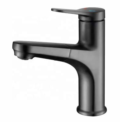 China Pull Out Brass Jet Brushed Faucets For Cold And Hot Mixer Tap Sink Faucet Pull Out Basin Faucet for sale