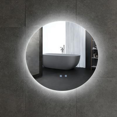 China Bright Modern Minimalist Hotel Round Decorative Edge LED Lighted Bath Mirror for sale