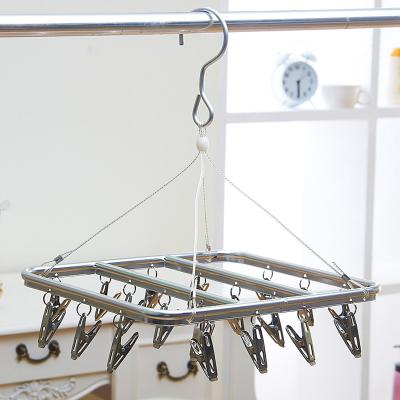 China SHOW Rectangle Aluminum Alloy Racks Multi-clip Underwear Hanger / Hanging Socks Rack With 20 Clips for sale