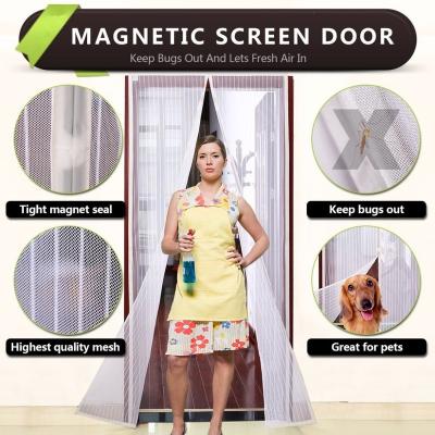 China Nylon White Magnetic Screen Curtain Door Mesh for sale