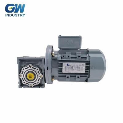 China Drip Proof Worm Gear Motor Gear Reducer Series GW NMRV Small Electric Motors With Reduction Gearbox For Conveyor for sale