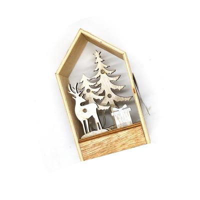 China Holiday decoration & Party Favor Decorations For Events Party Supplies Gifts Crafts Wooden Deer Lamp Pendant for sale