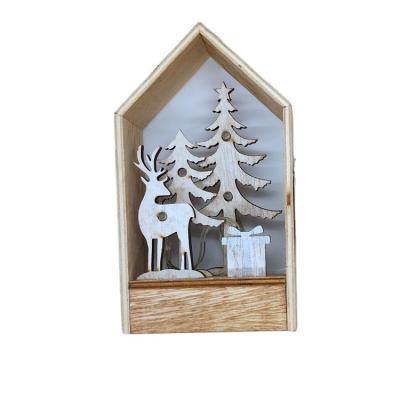 China Holiday decoration & Professional Manufacture Gift Cheap Gifts Crafts White Wooden Hanging Wooden Products Crafts for sale