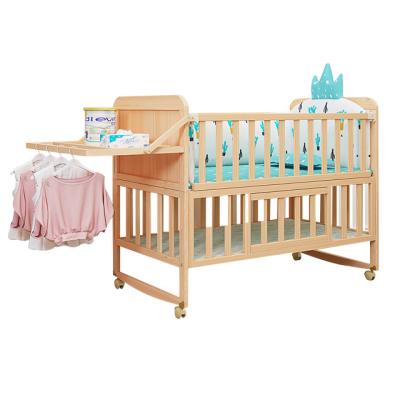 China 2021 factory price environmental protection crib modern solid wood newborn baby bed for sale