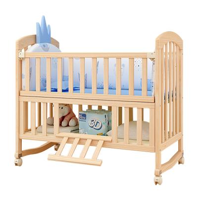 China Modern Crib Crib Modern Universal Size Adjustable Solid Wood Child Bed for sale