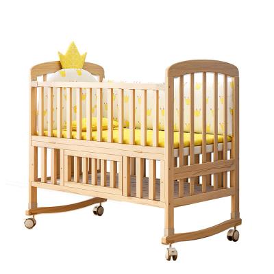 China Modern popular solid wood luxury portable extendable crib crib crib for baby for sale