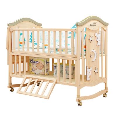 China Wholesale Price Modern Crib Bedside Crib Solid Wood Folding Baby Hutch for sale