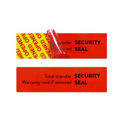 China Wholesale Anti-Counterfeit Custom Logo Red Color Tamper Evident Seal VACUUM Sticker Security Labels for sale