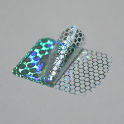 China fter Peeling Holographic Honeycomb Effect Labels Hologram Stickers Tamper Obvious Security Hologram Sticker for sale