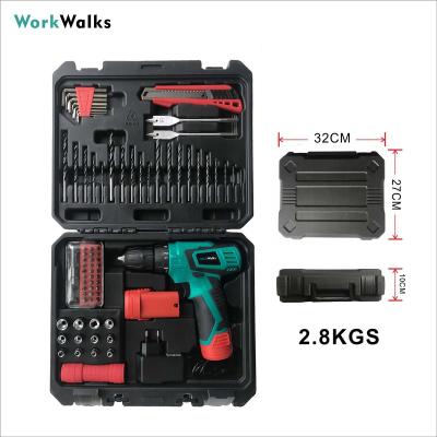 China 12V Cheap Price 80pcs Cordless Rechargeable Li-ion Battery Drill Driver Machine Tool Set CD025 for sale