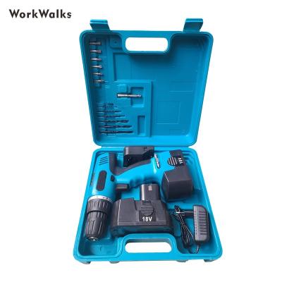 China Home Appliances Factory Cheap Price Electric Drill Driver Machine Set With Cordless Double Batteries 18V 20V for sale