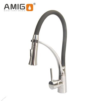 China Faucets Factory Price Electric Brass Black Flexible Hose Pull Out Kitchen Sink Black Faucet Gourmet Kitchen Faucet for sale