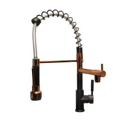 China Hot Selling Luxury Antique Matte Black Brushed Rose Gold Kitchen Faucet Sink Mixer Thermostatic Faucets With Low Price for sale