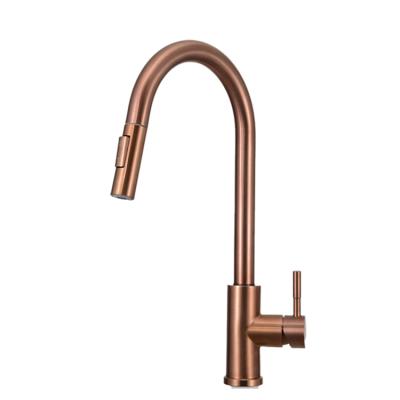 China Thermostatic Faucets Kitchen Faucet With Pull Down Spray Solid Brass Chromed Single Handle Single Plug Faucet Fashion Pull Out Sprayer Kitchen Faucet for sale