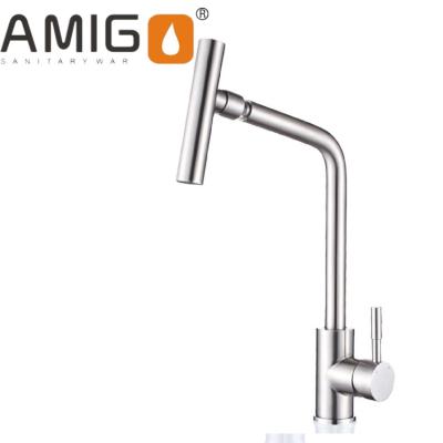 China NEW Thermostatic Faucets 2022 Lead Free Stainless Steel Single Lever Pull Down Sprayer Brushed Nickel Kitchen Sink Faucet for sale