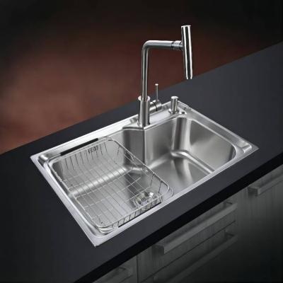 China With American Standard Faucet Bowl Stainless Steel Kitchen Sink Single Basin For Home Use for sale