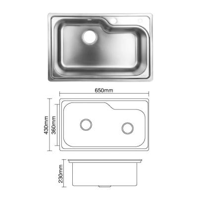 China With Faucet Factory Custom High Grade Single Bowl Top Mount Stainless Steel Kitchen Sink for sale