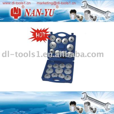 China Tool Kit Sale 23PC Cup Style Oil Filter Wrench Auto Repair Top Set for sale