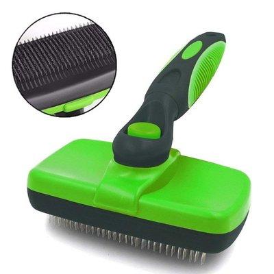 China Sustainable Pet Grooming Brush Self Cleaning Slicker Brush Automatically For Dogs And Cats Pet for sale