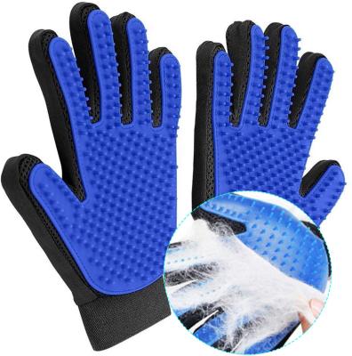 China Viable Wholesale Hot Selling Reusable Pet Grooming Glove Five Fingers Silicone Pet Fur Fiber Hair Catcher Glove Tools for sale