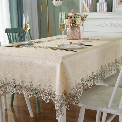 China Embroidery Organza Table Cloth Rosette Table Cloth Covers Tablecloth Beaded Table Cloth for sale