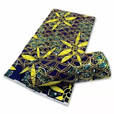 China 100% real cotto, sequins African Ankara wax fabric, factory price fire retardant African print wax fabric hot sale for sale