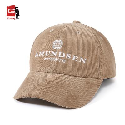 China OEM/ODM JOINT Low Profile 6 Panel Corduroy Custom Baseball Cap With Embroidery Logo for sale