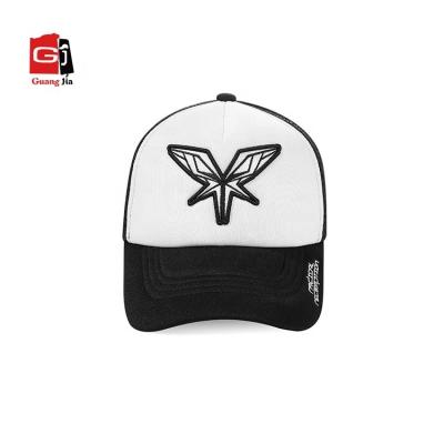 China COMMON Wholesale Custom 3D Embroidery 5 Panel Black Trucker Hat for sale