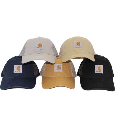 China COMMON Custom Logo 6 Panel Embroidery Cotton Ginger Cotton Trucker Hat Casual Breathable Mesh Hat Summer for sale