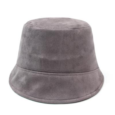 China Wholesale Custom Concise Casual Style Comfort Pure Color Suede Cloth Empty Bucket Hats for sale