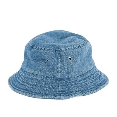 China 100%cotton Custom Wash Outdoor Casual Wholesale Vintage Denim Empty Bucket Hat for sale